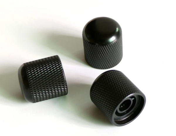 Dome Guitar Knob Metal Tele or Bass - Gloss Black set of 3
