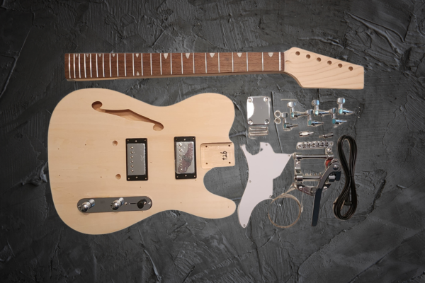 Slimline Tele Style Semi-Hollow Body DIY Kit w/Rosewood FB by Budreau Guitars